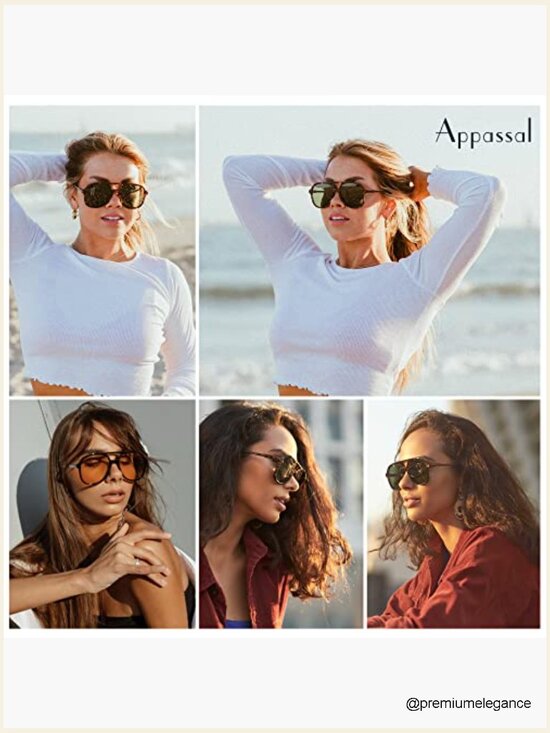 Polarized Aviator Sunglasses Double Bridge Square Retro Unisex UV400 main image 6